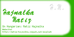 hajnalka matiz business card